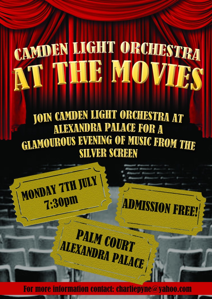 The poster for our concert at Alexandra Palace on 7th July 2014